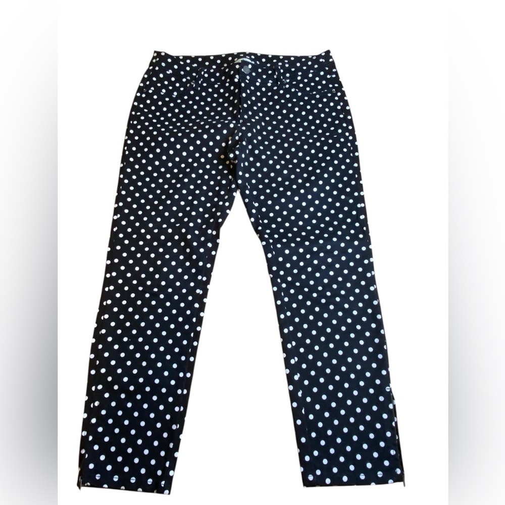 Garnet Hill Black & White Polka Dot Skinny Jeans Women’s Size 8P